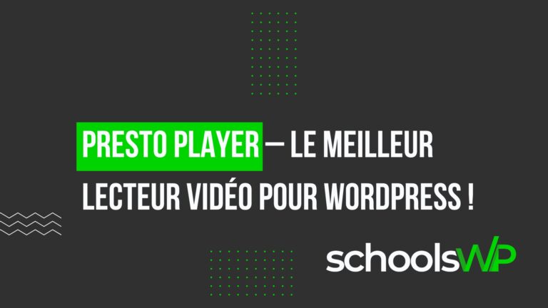Presto Player pour WordPress affichant des caractéristiques modernes et optimisées pour la vidéo.