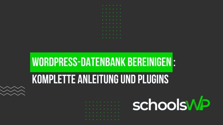 WordPress-Datenbank bereinigen, Anleitung und Plugins, schoolsWP