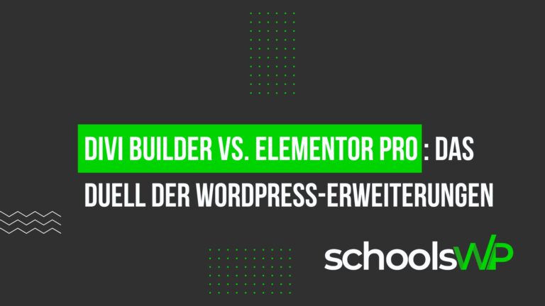 divi builder elementor pro wordpress vergleich Divi Builder vs. Elementor Pro: Vergleich der besten WordPress-Page-Builder auf dunklem Hintergrund.