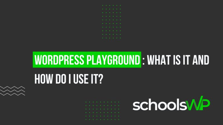 WordPress Playground guide cover with bold green and white title on dark background