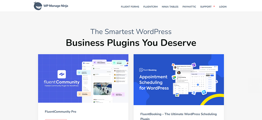 FluentCommunity and FluentBooking WordPress plugins by WPManageNinja