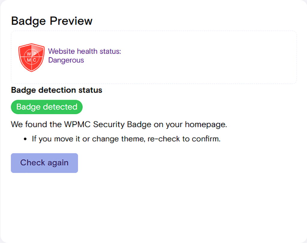 WPMissionControl security badge displaying a dangerous site, illustrating a 2025 WordPress monitoring test on schoolsWP.