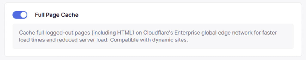 Full Page Cache Cloudflare – capture schoolsWP de l’option de cache complet pour pages déconnectées dans Rapyd Cloud ici.