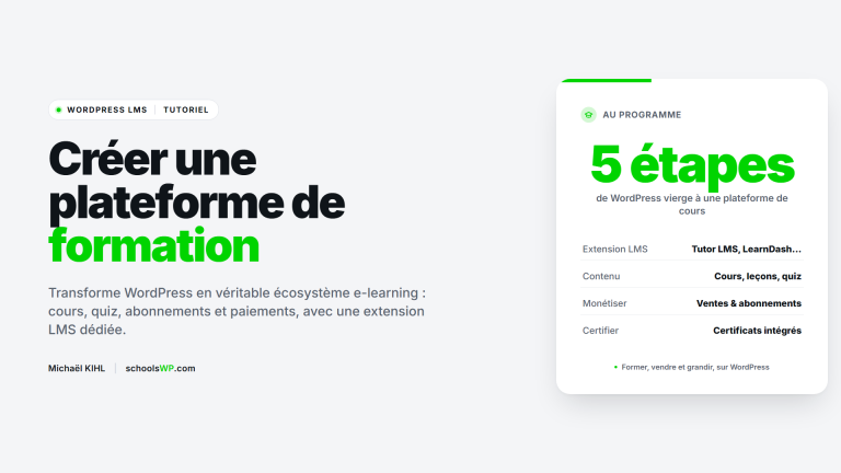 Guide schoolsWP pour créer une plateforme de formation en ligne avec WordPress et une extension LMS dédiée