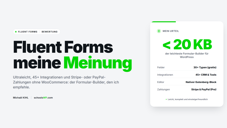 schoolsWP Fluent Forms Bewertung, der leichteste, schnellste und kompletteste Formular-Builder für WordPress