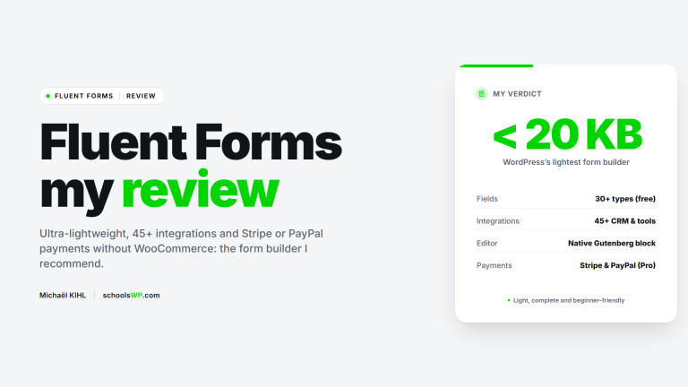 schoolsWP Fluent Forms review, the lightest, fastest and most complete WordPress form builder