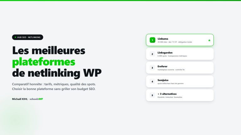 Top 5 des meilleures plateformes de netlinking pour WordPress selon schoolsWP