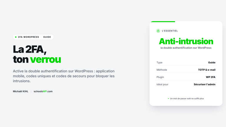 Activer la double authentification (2FA) sur WordPress avec le plugin WP 2FA