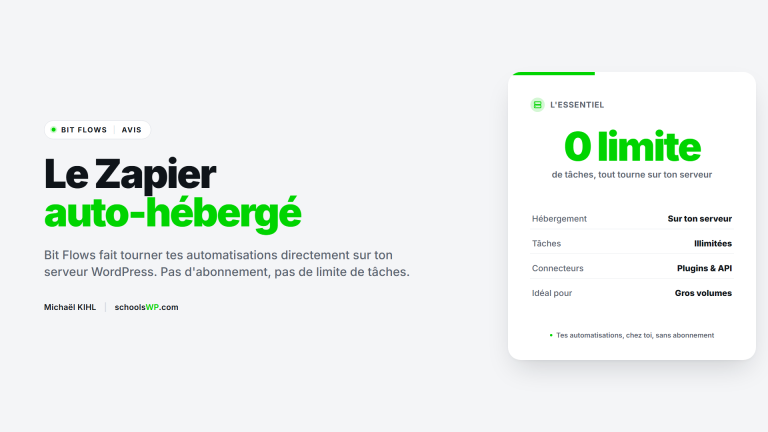 Bit Flows avis Zapier auto-heberge WordPress - schoolsWP