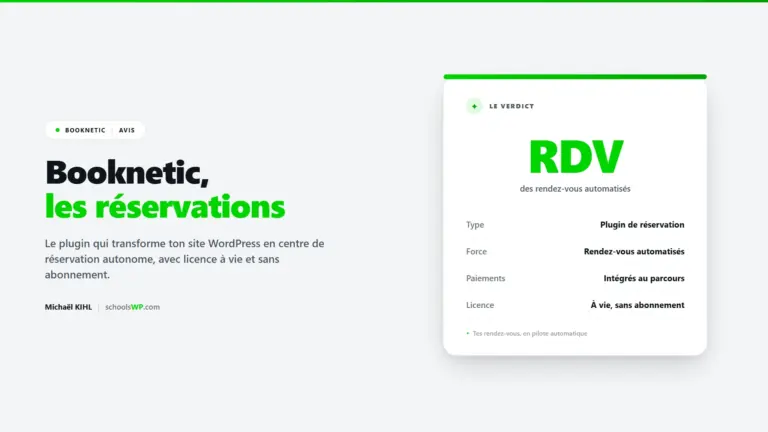 Avis Booknetic - le plugin qui transforme ton site WordPress en centre de réservation, avec licence à vie sans abonnement
