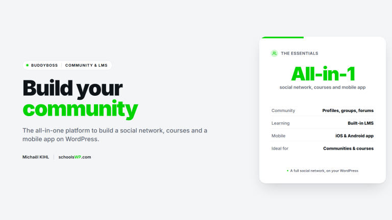 BuddyBoss community and LMS WordPress - schoolsWP