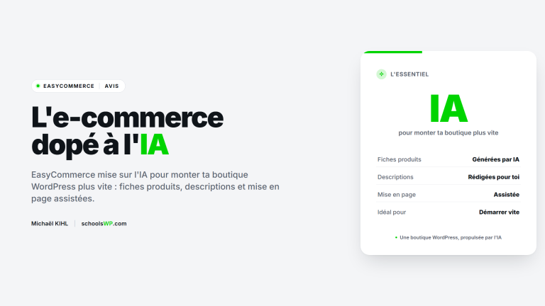 EasyCommerce avis e-commerce IA - schoolsWP