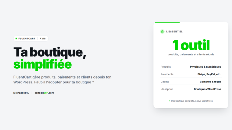 FluentCart avis boutique WordPress - schoolsWP