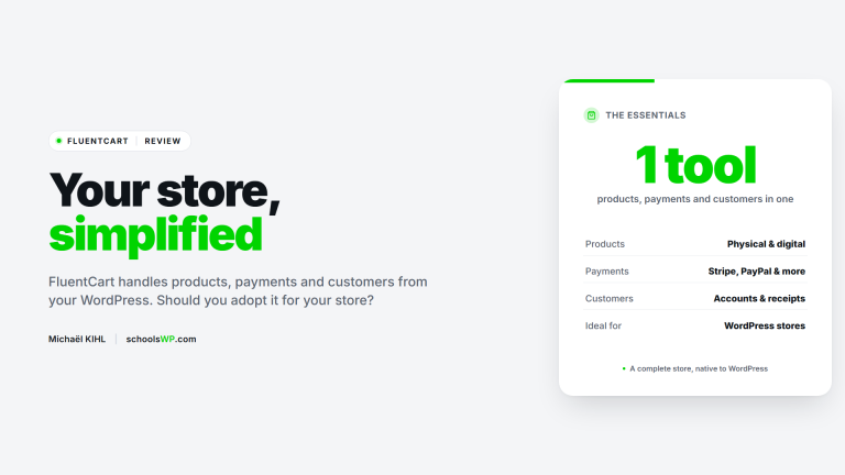 FluentCart WordPress store review - schoolsWP