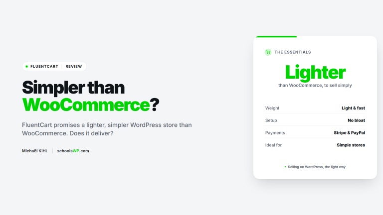FluentCart WordPress review - schoolsWP