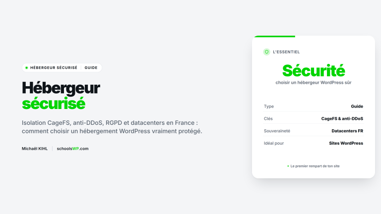 Choisir un hébergeur sécurisé pour WordPress : isolation CageFS, anti-DDoS, RGPD, datacenters France