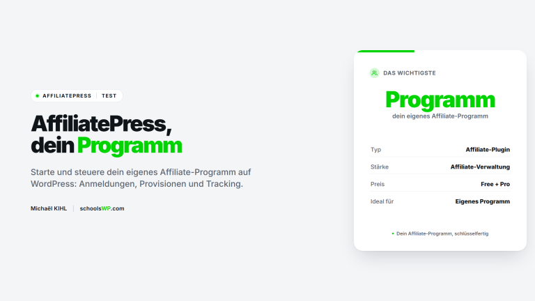 AffiliatePress Test: dein eigenes Affiliate-Programm auf WordPress | schoolsWP