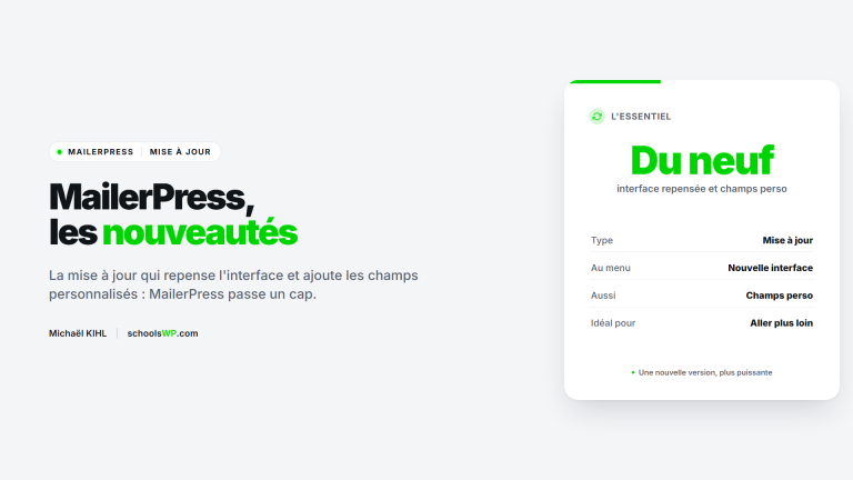MailerPress, les nouveautés de la mise à jour - schoolsWP