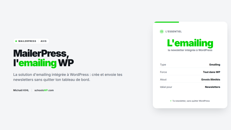 MailerPress, l'emailing intégré à WordPress - schoolsWP