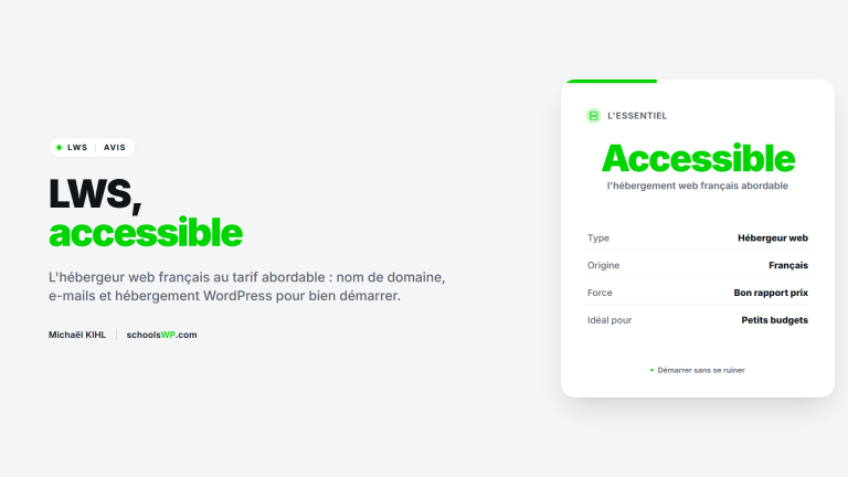 LWS, l'hébergement web français abordable - schoolsWP