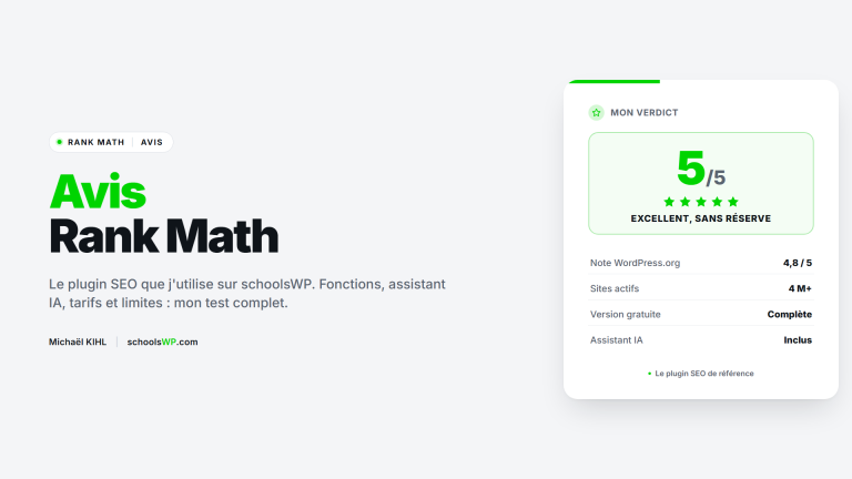 Avis Rank Math : le plugin SEO de référence, mon verdict 5/5