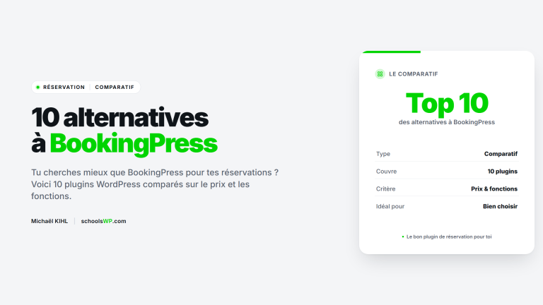 Top 10 des alternatives à BookingPress pour la réservation WordPress | schoolsWP