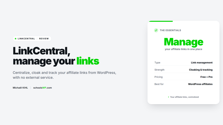 LinkCentral review: WordPress affiliate link management plugin | schoolsWP