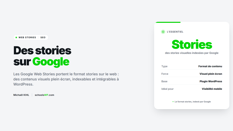 Google Web Stories pour WordPress, format stories visuel - schoolsWP