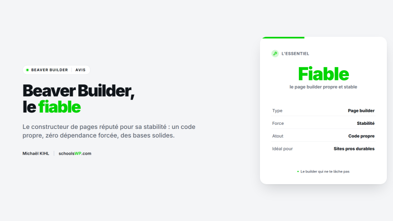 Beaver Builder, le constructeur de pages fiable pour WordPress - schoolsWP