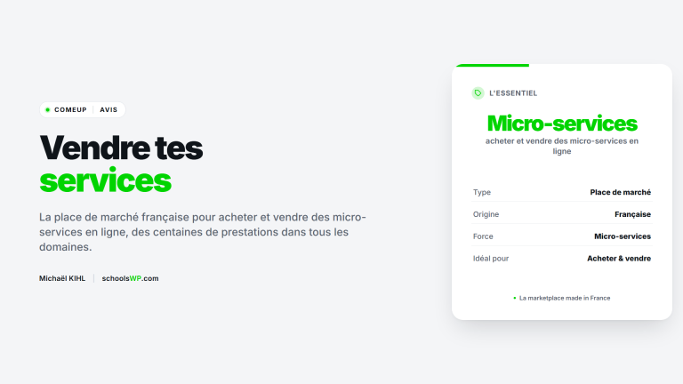 ComeUp : acheter et vendre des micro-services en ligne