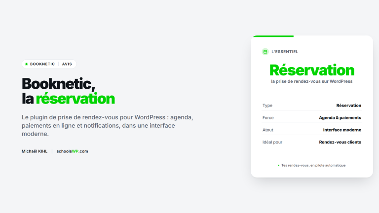 Booknetic, le plugin de prise de rendez-vous pour WordPress - schoolsWP