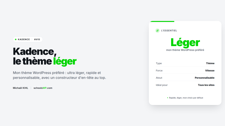 Kadence, le thème WordPress léger et rapide - schoolsWP