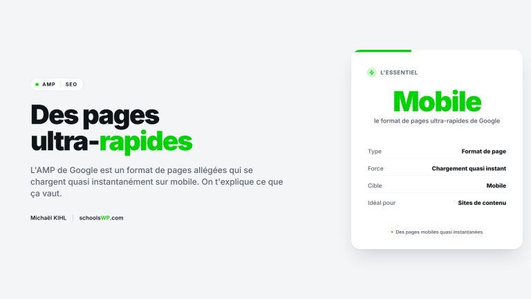 AMP de Google, format de pages mobiles ultra-rapides - schoolsWP