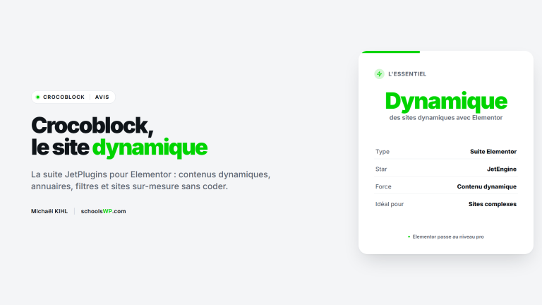 Crocoblock, la suite Elementor pour sites dynamiques - schoolsWP