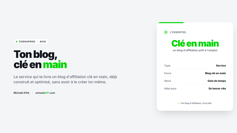 CodeaProd : un blog d'affiliation clé en main