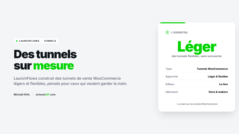 LaunchFlows, tunnels de vente WooCommerce flexibles - schoolsWP