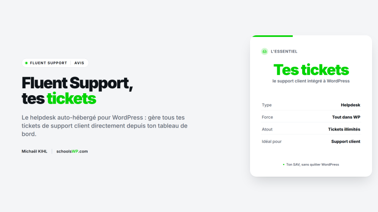 Fluent Support, le helpdesk auto-hébergé pour WordPress - schoolsWP