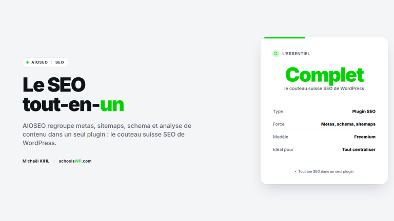 AIOSEO, plugin SEO tout-en-un pour WordPress - schoolsWP