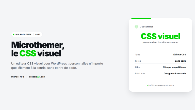 Microthemer, l'éditeur CSS visuel pour WordPress - schoolsWP