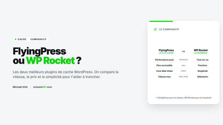 FlyingPress ou WP Rocket : comparatif des plugins de cache WordPress | schoolsWP