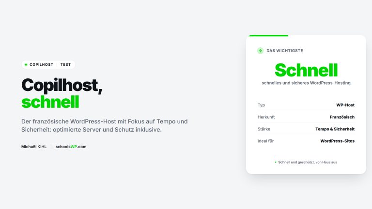 Copilhost, schnelles und sicheres WordPress-Hosting - schoolsWP