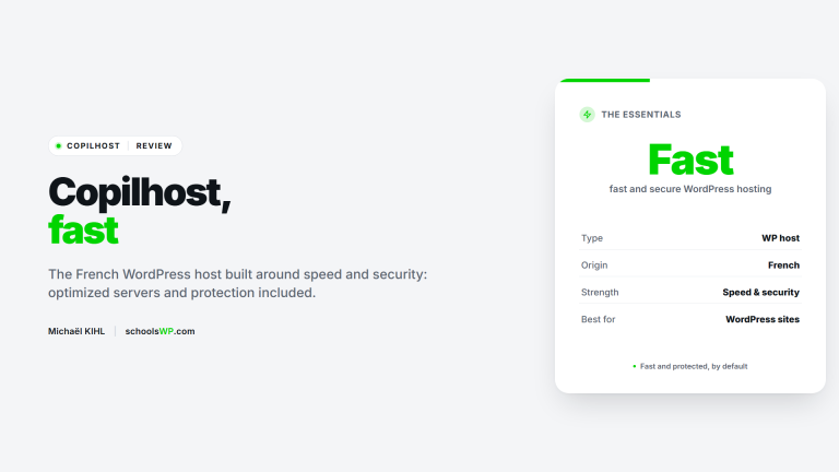 Copilhost, fast and secure French WordPress hosting - schoolsWP