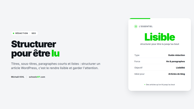 Structurer un article WordPress pour la lisibilite - schoolsWP
