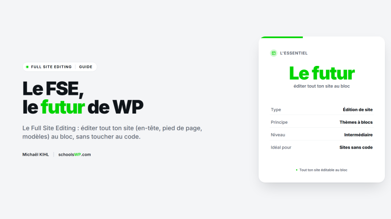 Le Full Site Editing (FSE) de WordPress - schoolsWP