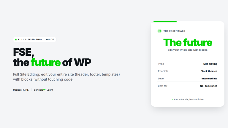 Full Site Editing (FSE) in WordPress - schoolsWP