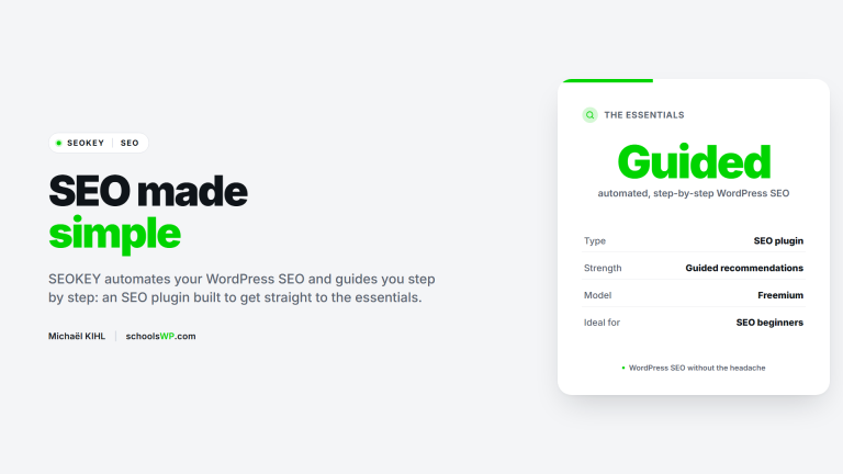 SEOKEY, automated step-by-step WordPress SEO plugin - schoolsWP