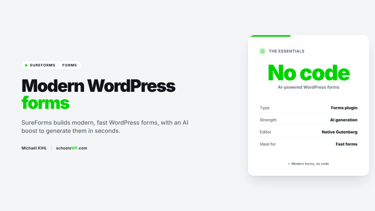 SureForms, modern AI-powered WordPress forms - schoolsWP