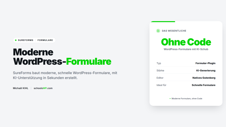 SureForms, moderne WordPress-Formulare mit KI - schoolsWP