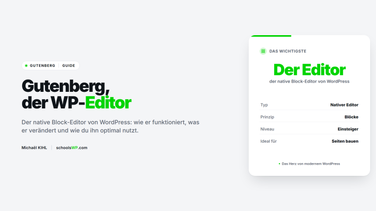 Gutenberg, der native Block-Editor von WordPress - schoolsWP
