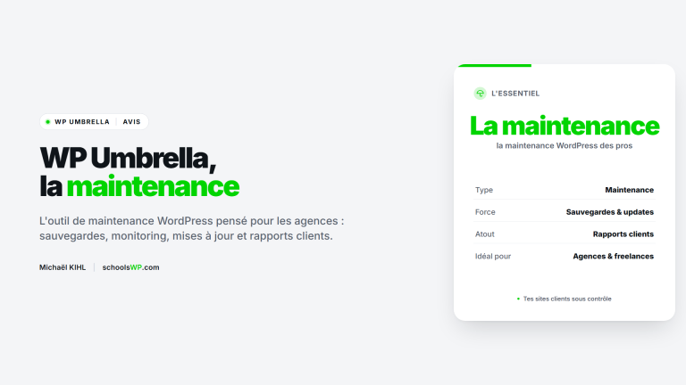 WP Umbrella, la maintenance WordPress pour les agences - schoolsWP